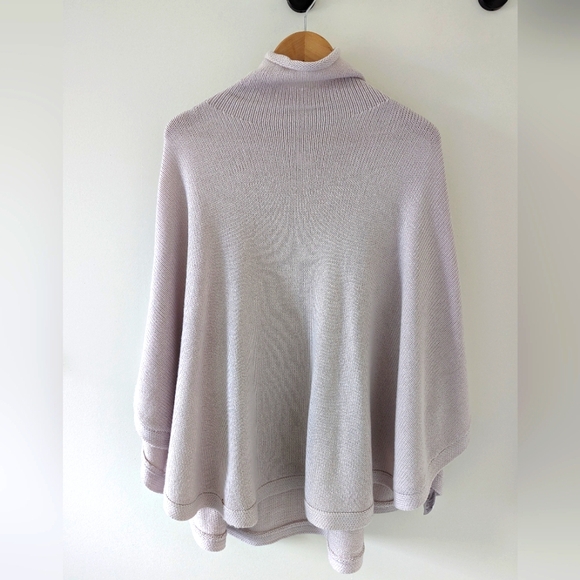 Lole Inverness Light Lilac Knit Mock Neck Poncho, One Size Fits All - Picture 8 of 8